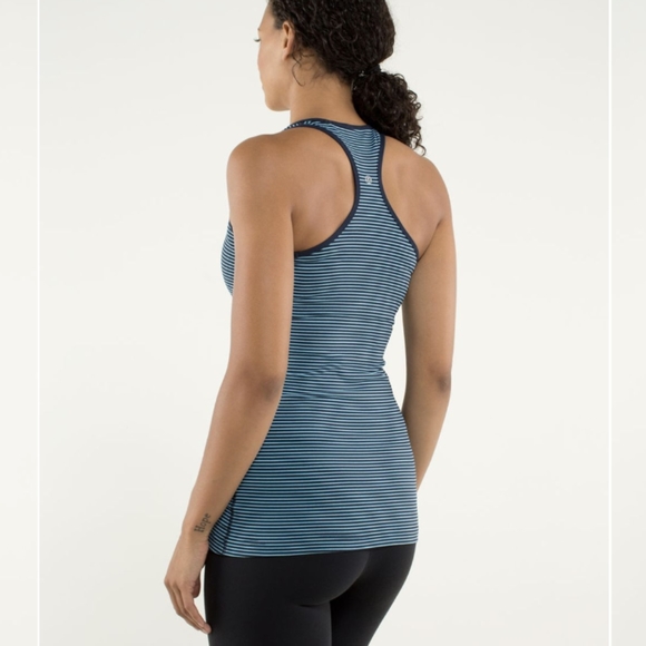 Lululemon Cool Racerback Hyper Stripe Blue Moon / Inkwell - Picture 2 of 9